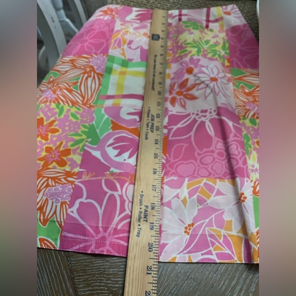 Lilly Pulitzer Pink and Green Floral Patchwork Skirt Size 8‎ - Picture 10 of 11